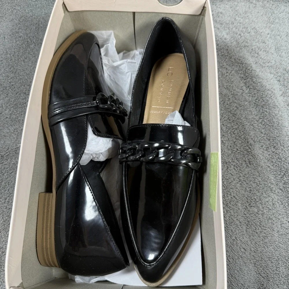 LC‎ Lauren Conrad Women's Memory Foam DEMII Loafers Black M 6.5 9 9.5 New